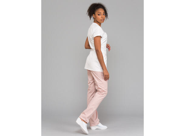 LILY Dametunika med glidlås i front White+Powder Pink XS 