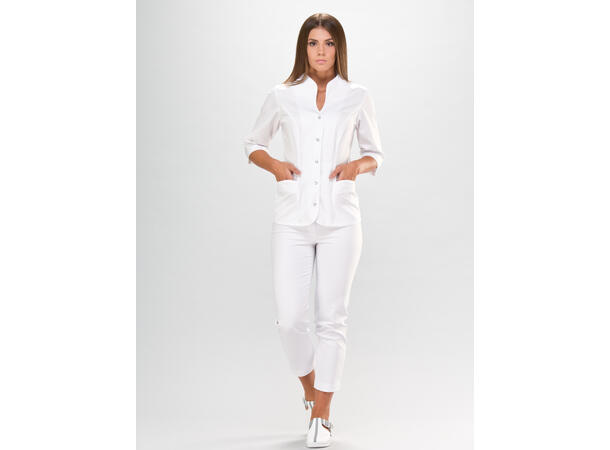 ROZA Dametunika med 3-kvart arm White XL 